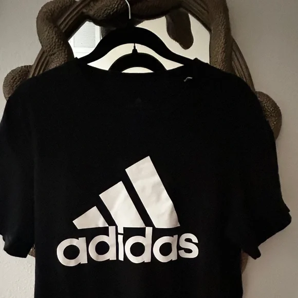 Adidas Men's Tee in Black with White Large Logo - Picture 2 of 4